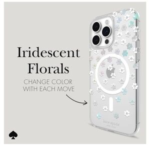 Kate Spade New York iPhone 15 Pro Case, Compatible with MagSafe Scattered Flower